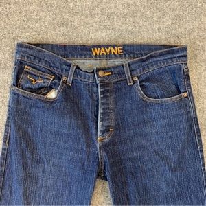 Kimes Ranch Wayne Jeans Mens 34x32 Slim Straight Blue Denim Stretch Button Fly